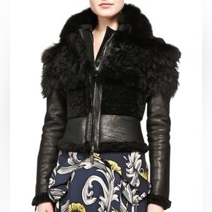 Burberry Prorsum Fox Fur Shearling jacket Authentic size S/IT 36/ US 0 / XS